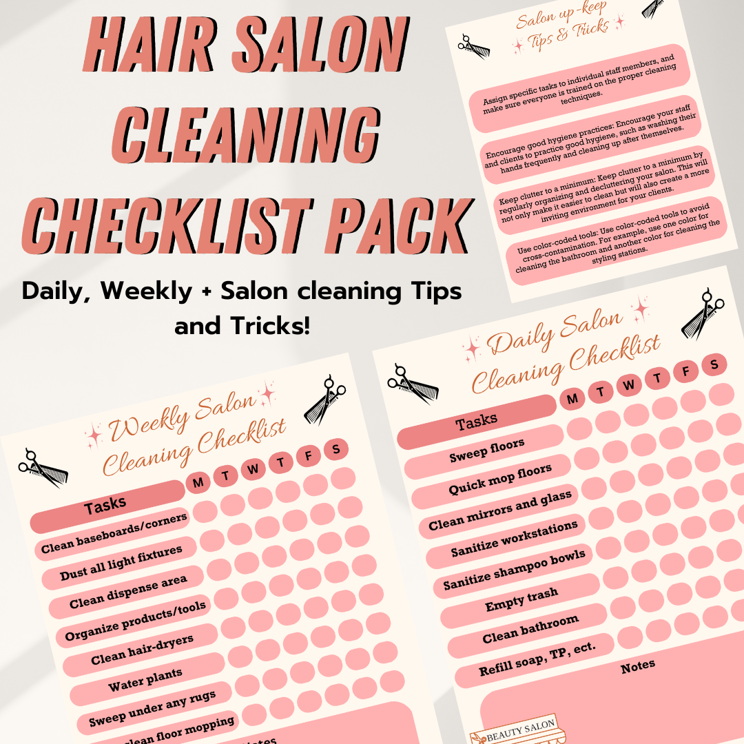 Salon Cleaning Checklist, Daily Weekly + Tips and Tricks for Maintaining a Clean Salon, Printable PDF